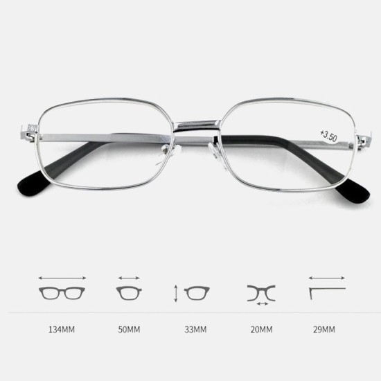 Classic Eyeglasses Silver Rectangle Glasses for Men